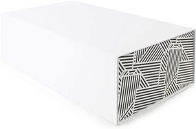 img 2 attached to Top-rated Holiday White Gift Box with Ribbon + Tissue Paper - Ideal for Gorgeous Presentations - Small Size: 12 x 7 x 4 inches (Black Graphic)