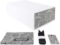 top-rated holiday white gift box with ribbon + tissue paper - ideal for gorgeous presentations - small size: 12 x 7 x 4 inches (black graphic) logo