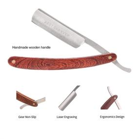 img 2 attached to 🎁 Unique Gift Ideas for Dad: Cool Gadgets, Vintage Wood Handle Straight Razor Shavers - Perfect Stocking Stuffers for Christmas, Father's Day, and Thanksgiving