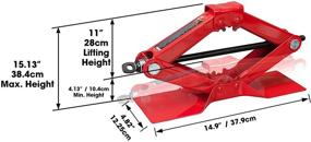 img 1 attached to Torin T10152 Big Red Steel Scissor Lift Jack Car Kit - 1.5 Ton (3,000 lb) Capacity, Red