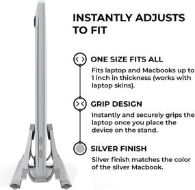 img 1 attached to HumanCentric Vertical Laptop Stand For Desks (Silver)