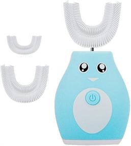 img 4 attached to 🧒 Children's Electric Toothbrush with U-Shape Design, Soft Silica Gel Brush Head, Timer, 2 Replacement Brush Heads, Cartoon Characters for Fun & Educational Oral Care for Kids & Toddlers