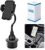 📱 universal smart car cup holder phone mount for iphone 12 mini pro/max/11 x/xr/8/7 plus samsung galaxy s20/s10/s9 note nexus sony, htc, huawei and more logo