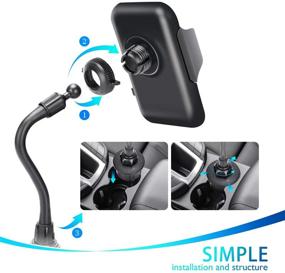 img 2 attached to 📱 Universal Smart Car Cup Holder Phone Mount for iPhone 12 Mini PRO/Max/11 X/XR/8/7 Plus Samsung Galaxy S20/S10/S9 Note Nexus Sony, HTC, Huawei and More