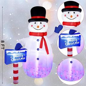 img 2 attached to 🎅 8ft Christmas Inflatables Blow Up Yard Decorations - Snowman Christmas Outdoor Decoration with North Pole Sign | Indoor Outdoor Yard Decorations for Christmas