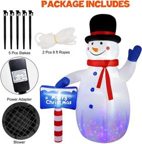 img 3 attached to 🎅 8ft Christmas Inflatables Blow Up Yard Decorations - Snowman Christmas Outdoor Decoration with North Pole Sign | Indoor Outdoor Yard Decorations for Christmas