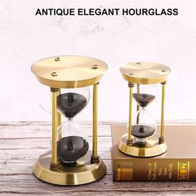 img 3 attached to ⏳ SuLiao Sand Timer 5 Minute Hourglass: Vintage Brass Black Sand Clock, Small Sand Watch 5 Min, Reloj De Arena 5 Minutos, Unique Antique Hour Glass Sandglass for Office, Desk, Home Gifts, Kitchen Decor