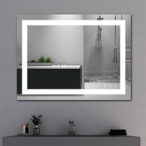 img 4 attached to Enhance Your Bathroom with the TATU LED Mirror: Adjustable 🪞 Light, Anti-Fog, Smart Touch, Dimmable, Wall Mounted Vanity Mirror, 32x24 Inch