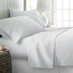 img 4 attached to 🛏️ High-Quality Egyptian Cotton Queen Size Bed Sheets Set (600 Thread Count) - White Bedding and Pillow Cases (4 Pc) - Queen Size Egyptian Cotton Sheets - Sateen Sheets with 18” Deep Pocket