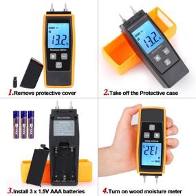 img 2 attached to 🔥 Digital Handheld Wood Moisture Tester Meter with Backlight for Firewood, Cement Mortar, Timber Water Content - Wood Moisture Detector Meter, Humidity Meter