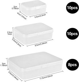 img 2 attached to LJY 28pc Assorted Rectangular Mini Plastic Storage Containers with Lids for Small Items, Crafts, and Other Projects (Frosted)