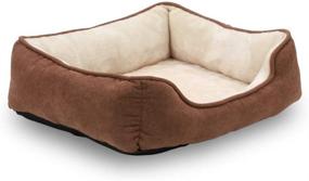 img 3 attached to 🐾 Comfortable and Stylish: Long Rich Rectangle Bolster Pet Bed for Medium-Sized Dogs