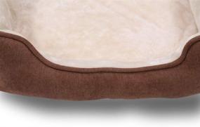 img 1 attached to 🐾 Comfortable and Stylish: Long Rich Rectangle Bolster Pet Bed for Medium-Sized Dogs