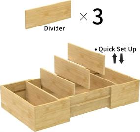 img 2 attached to 🗄️ Bamboo Lid Organizer for Cabinets - Expandable Lid Storage Container for Plastic Lids and Covers, Adjustable Dividers Lid Organizer Rack