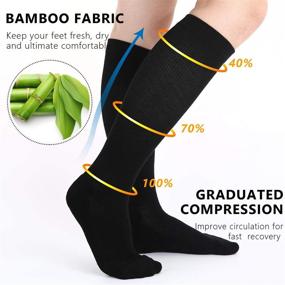 img 3 attached to 🧦 Bamboo Compression Socks: Boost Circulation with Athlemo's 3 Pairs of Stockings