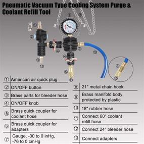 img 2 attached to 🚗 28-частный набор для проверки утечки системы охлаждения автомобиля с тестером давления в радиаторе и вакуумным инструментом для наполнения воздухом - YSTOOL набор для наполнения цистерны охлаждающей жидкостью с универсальным адаптером для датчика.