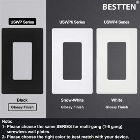 img 2 attached to [60 Pack] BESTTEN 1-Gang Black Screwless Wall Plate