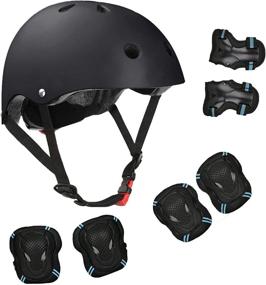 img 4 attached to Ultimate Kids Bike Helmet and Pads Set: Premium Protective Gear for Ages 3-14, Ideal for Cycling, Scooter, and Skateboarding