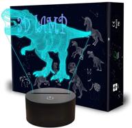 🦖 dinosaur toys led night light t rex 3d lamp | 7 colors changing, smart touch & usb cable included | dinosaur room decor for boys | christmas birthday gift for 5+ year old boys логотип