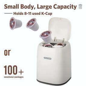 img 2 attached to 🗑️ XCX Mini Countertop Trash Can: 3 Rolls of Trash Bags, Press Type Lid, White 1.5L Wastebasket Dispenser for Coffee Table & Bathroom Vanity