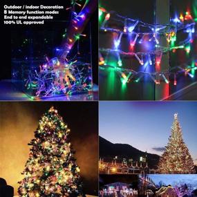 img 2 attached to 🎄 Colorful Christmas String Lights - 120 LEDs 49ft/15m End-to-End 8 Modes Plug in - Indoor/Outdoor Waterproof Decorative Fairy Twinkle Lights for New Year, Tree, Thanksgiving Day, Wedding, Patio - Suitable for Halloween Celebrations