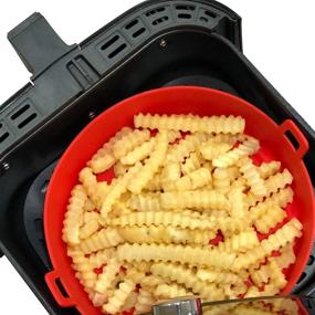 img 4 attached to WAVELU Air Fryer Silicone Pot - Upgrade for Safely Cooking & Cleaning in Your Air Fryer (5.3QT or larger)