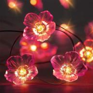 🌸 pink cherry blossom string lights: 10ft 30 leds 3d flower battery powered, 8 modes & remote control - waterproof decor for valentine's day, spring wedding, birthday parties логотип