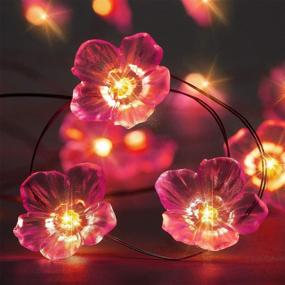 img 4 attached to 🌸 Pink Cherry Blossom String Lights: 10ft 30 LEDs 3D Flower Battery Powered, 8 Modes & Remote Control - Waterproof Decor for Valentine's Day, Spring Wedding, Birthday Parties