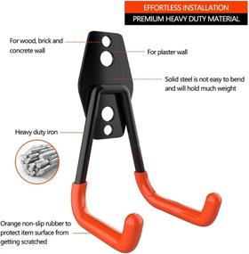 img 2 attached to 16PCS Heavy Duty Garage Hooks - Steel Storage Utility Hook for Organizing Power or Garden Tools, Bikes, Cables, and More - Anti-Slip Coating - Efficient Garage Organization Tool Shelf for Equipment