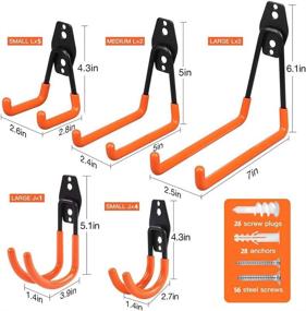 img 3 attached to 16PCS Heavy Duty Garage Hooks - Steel Storage Utility Hook for Organizing Power or Garden Tools, Bikes, Cables, and More - Anti-Slip Coating - Efficient Garage Organization Tool Shelf for Equipment