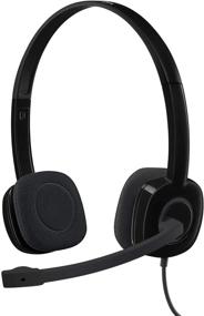 img 1 attached to 🎧 Logitech H151 Stereo Headset with Boom Microphone - Black, 3.5 mm Analog