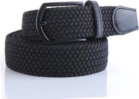 img 1 attached to Stretch Woven Elastic Braided Men's Belts by Weifert