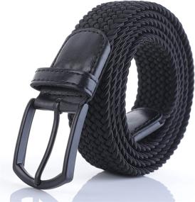 img 4 attached to Stretch Woven Elastic Braided Men's Belts by Weifert