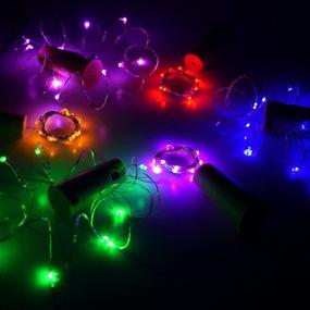 img 1 attached to 🍷 12 Pack 20 LED Wine Bottle Cork Lights - Battery Operated Fairy Mini String Lights for DIY, Christmas, Halloween, Wedding, Party - Indoor & Outdoor (Multi Color)