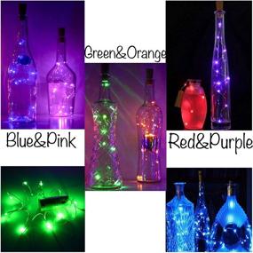 img 2 attached to 🍷 12 Pack 20 LED Wine Bottle Cork Lights - Battery Operated Fairy Mini String Lights for DIY, Christmas, Halloween, Wedding, Party - Indoor & Outdoor (Multi Color)