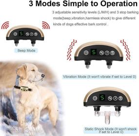 img 2 attached to 🐶 Rechargeable Dog Bark Collar with Adjustable Sensitivity & Intensity Levels - Dual Anti-Barking Modes - Rainproof & Reflective - No Shock Barking Control Collar for Small, Medium, and Large Dogs