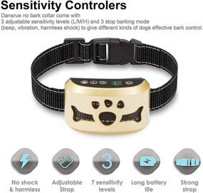 img 3 attached to 🐶 Rechargeable Dog Bark Collar with Adjustable Sensitivity & Intensity Levels - Dual Anti-Barking Modes - Rainproof & Reflective - No Shock Barking Control Collar for Small, Medium, and Large Dogs