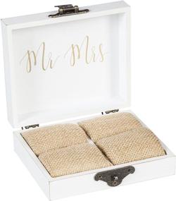 img 3 attached to Cypress Home Wooden Ring Holder Decorative Box - Song of Solomon 3:4 - Mr. and Mrs. Collection - 5”W x 6”D x 2”H