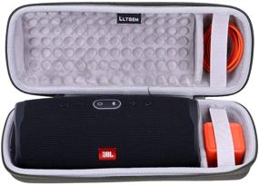 img 4 attached to 🔊 LTGEM Жесткий чехол для колонки JBL Charge 4/Charge 5 - Портативный водонепроницаемый чехол для Bluetooth-колонки с USB-кабелем и отсеком для зарядки (Зеленый)