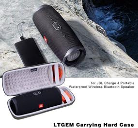 img 1 attached to 🔊 LTGEM Жесткий чехол для колонки JBL Charge 4/Charge 5 - Портативный водонепроницаемый чехол для Bluetooth-колонки с USB-кабелем и отсеком для зарядки (Зеленый)