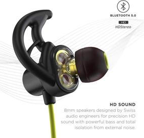 img 3 attached to Phaiser BHS-790 Bluetooth Headphones with Dual Graphene Drivers - Sport Headset with Mic, Wireless Earbuds for Running - Sweatproof, Lime Green