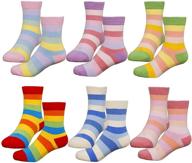 🧦 fashionable and fun: hzcojulo kids toddler big little girls cotton crew socks - 6 pairs logo