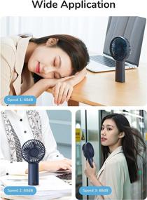 img 2 attached to 🔋 Portable Handheld Fan with 5000mAh Battery, Power Bank Function, USB Rechargeable – Ideal for Office, Travel, Camping, Eyelash, Makeup, Outdoor Activities (Blue)