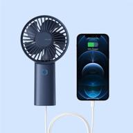 🔋 portable handheld fan with 5000mah battery, power bank function, usb rechargeable – ideal for office, travel, camping, eyelash, makeup, outdoor activities (blue) логотип