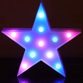 img 4 attached to 🌟 Светящиеся маркированные огни Pooqla Colorful LED с пультом управления - яркие вечеринки Bar Star украшения для спальни - многоцветные подсвеченные звездные знаки