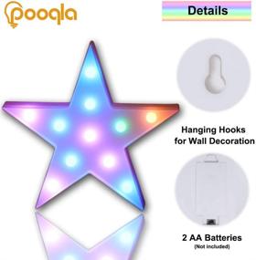 img 1 attached to 🌟 Светящиеся маркированные огни Pooqla Colorful LED с пультом управления - яркие вечеринки Bar Star украшения для спальни - многоцветные подсвеченные звездные знаки