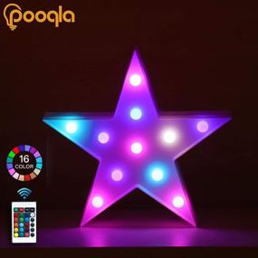 img 3 attached to 🌟 Светящиеся маркированные огни Pooqla Colorful LED с пультом управления - яркие вечеринки Bar Star украшения для спальни - многоцветные подсвеченные звездные знаки