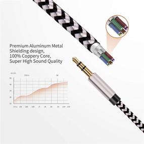 img 2 attached to Apple MFi Certified Car Aux Cord for iPhone - Lightning to 3.5mm Nylon Braided Aux Audio Stereo Cable & Headphone Jack Cable - Compatible with iPhone SE/12/11/XR/XS/X/8/8P/7/7P - Supports All iOS - Silver