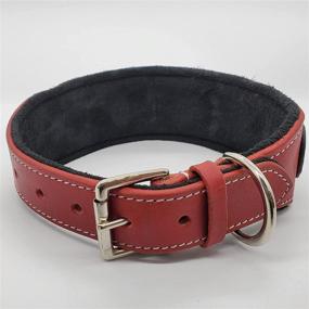 img 1 attached to 🐾 BlazingPaws Armington 2" Wide Luxury Thick Leather Western Dog Collar for Large Dogs, Soft Suede Padded Collar with Conchos and Square Stud Design