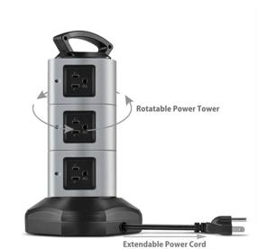 img 1 attached to 🔌 TNP Power Strip Tower Surge Protector with USB Ports - 10 AC Outlet + 4 USB Port Charging Station, Desk Power Strip with Individual Switch, 6FT Extension Cord, Supply Adapter Plug